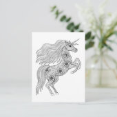Geïnspireerde magische unicorn briefkaart (Staand voorkant)