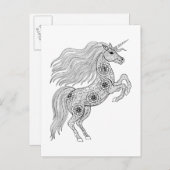 Geïnspireerde magische unicorn briefkaart (Voorkant / Achterkant)