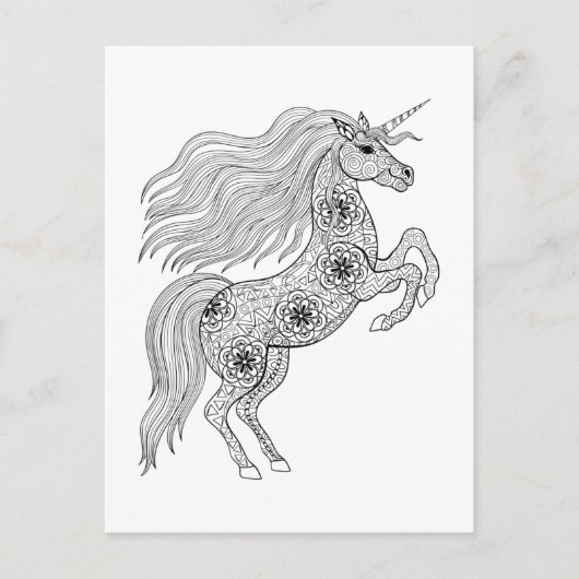 Geïnspireerde magische unicorn briefkaart (Voorkant)