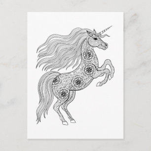 Geïnspireerde magische unicorn briefkaart