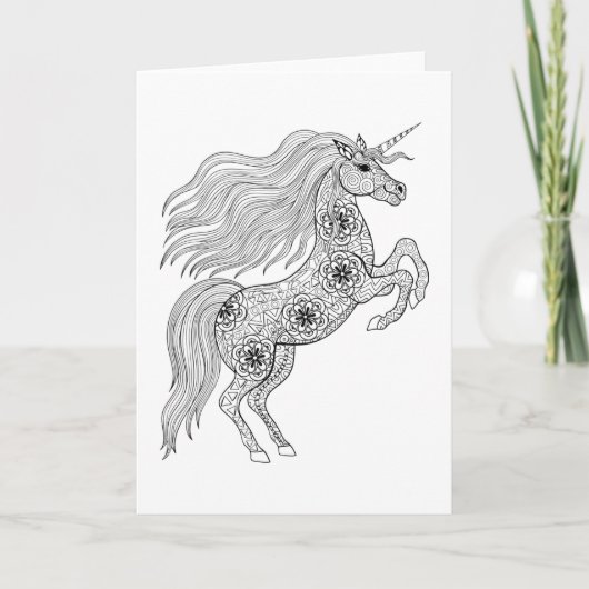 Geïnspireerde magische unicorn kaart (Voorkant)