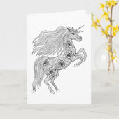 Geïnspireerde magische unicorn kaart (Gele Bloem)