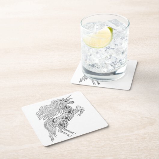 Geïnspireerde magische unicorn kartonnen onderzetters (Insitu)