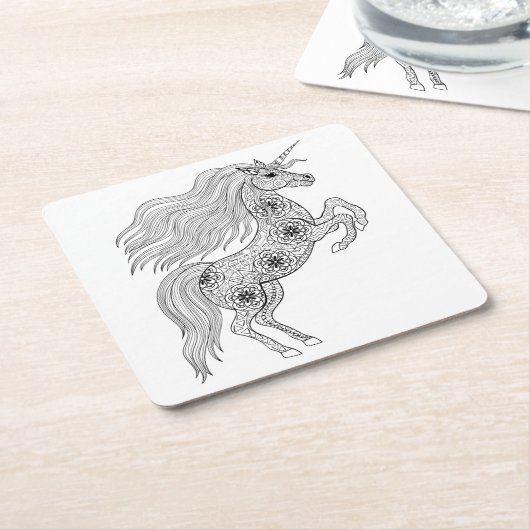 Geïnspireerde magische unicorn kartonnen onderzetters (Schuin)