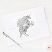 Geïnspireerde magische unicorn vierkante sticker (Envelop)