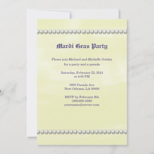  Geïnspireerde Mardi Gras Partij Kaart (Achterkant)