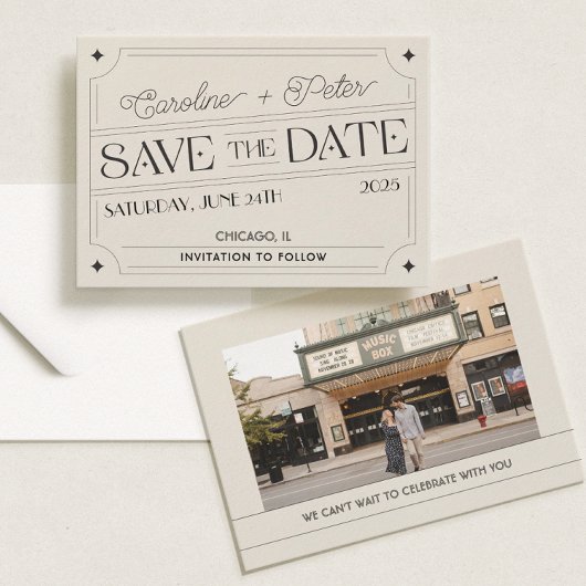 -geïnspireerde Matchbox "Save the Date" Save The Date