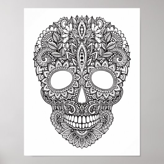 Geïnspireerde menselijke schedel 2 poster (Voorkant)
