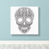 Geïnspireerde menselijke schedel 6 canvas afdruk (Insitu (Houten vloer))