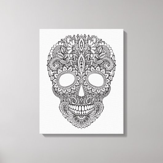 Geïnspireerde menselijke schedel 6 canvas afdruk (Voorkant)