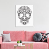 Geïnspireerde menselijke schedel 6 canvas afdruk (Insitu (Woonkamer))