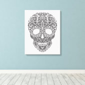 Geïnspireerde menselijke schedel 6 canvas afdruk (Insitu (Houten vloer))