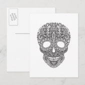 Geïnspireerde menselijke schedel briefkaart (Voorkant / Achterkant)
