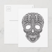 Geïnspireerde menselijke schedel briefkaart (Voorkant / Achterkant)