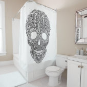 Geïnspireerde menselijke schedel douchegordijn (In situ)