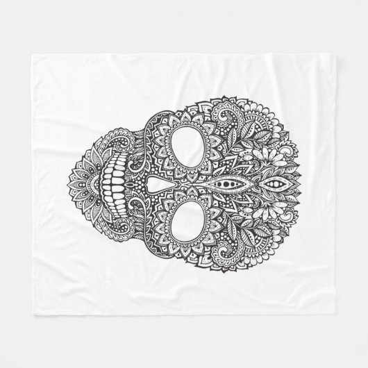 Geïnspireerde menselijke schedel fleece deken (Voorkant (Horizontaal))
