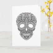 Geïnspireerde menselijke schedel kaart (Gele Bloem)