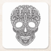 Geïnspireerde menselijke schedel kartonnen onderzetters (Voorkant)