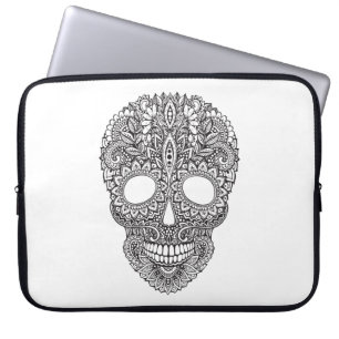 Geïnspireerde menselijke schedel laptop sleeve
