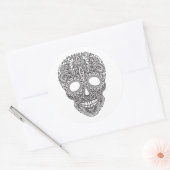 Geïnspireerde menselijke schedel ronde sticker (Envelop)