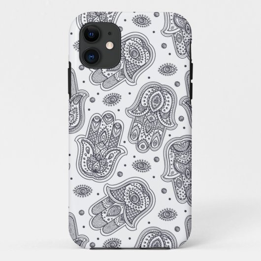 Geïnspireerde met de hand getekende Hamsa Case-Mate iPhone Case (Achterkant)