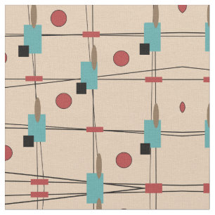 geïnspireerde middeneeuwse moderne Retro Stof