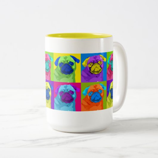 geïnspireerde Mok Pug (Voorkant rechts)