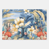 geïnspireerde oceaan Bloemen & Vis Inpakpapier Vel (Voorkant)