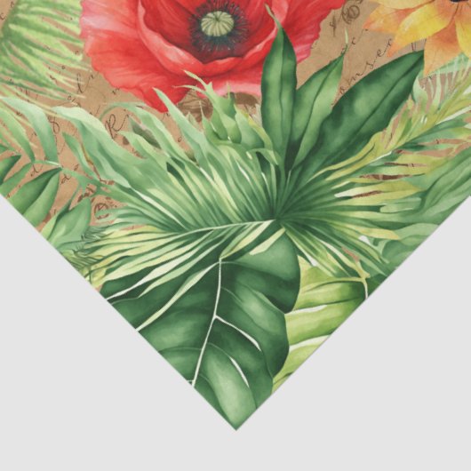  geïnspireerde olifant & rode klaprozen Decoupage Tissuepapier (Detail)