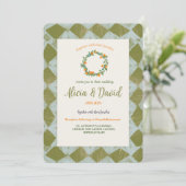  geïnspireerde Oranje bruiloft uitnodiging (Staand voorkant)