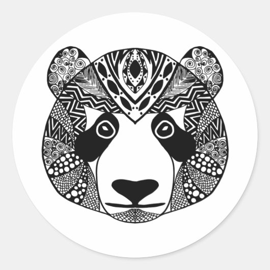 Geïnspireerde Panda Ronde Sticker (Voorkant)