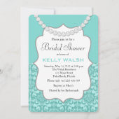 Geïnspireerde parels Aqua Blue Bridal Shower-uitno Kaart (Voorkant)