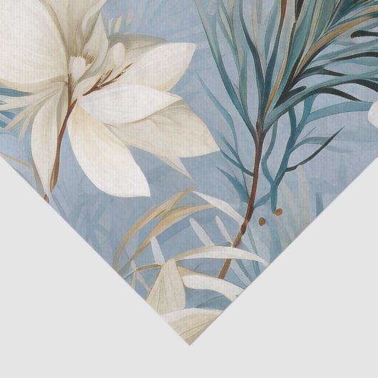  geïnspireerde pastel winterblauwe bloem tissuepapier (Detail)