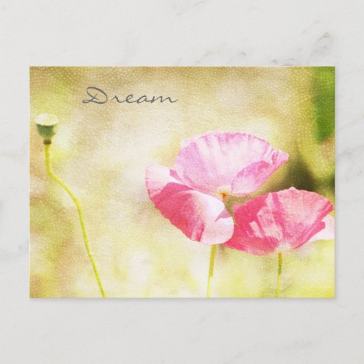 Geïnspireerde Pink Poppies Briefkaart (Voorkant)