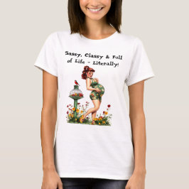 -geïnspireerde Pinup Zwangerschap T-shirt