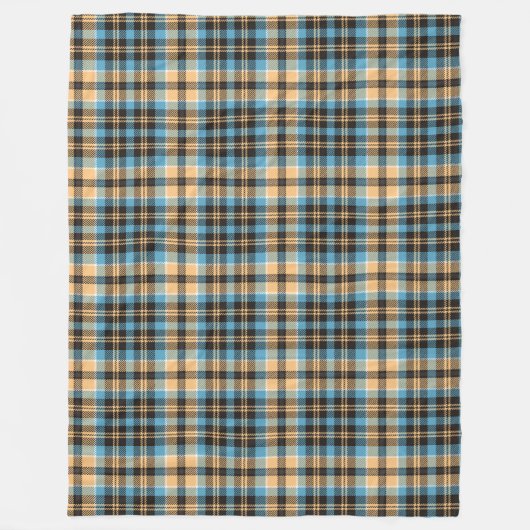 -geïnspireerde Plaid Deken Blauw Geel voor Man (Voorkant)