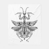 Geïnspireerde Praying Mantis Fleece Deken (Voorkant)