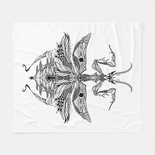 Geïnspireerde Praying Mantis Fleece Deken (Voorkant (Horizontaal))