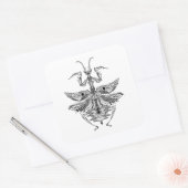 Geïnspireerde Praying Mantis Vierkante Sticker (Envelop)