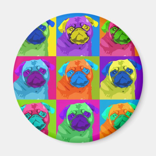 geïnspireerde Pug Magnet (Voorkant)