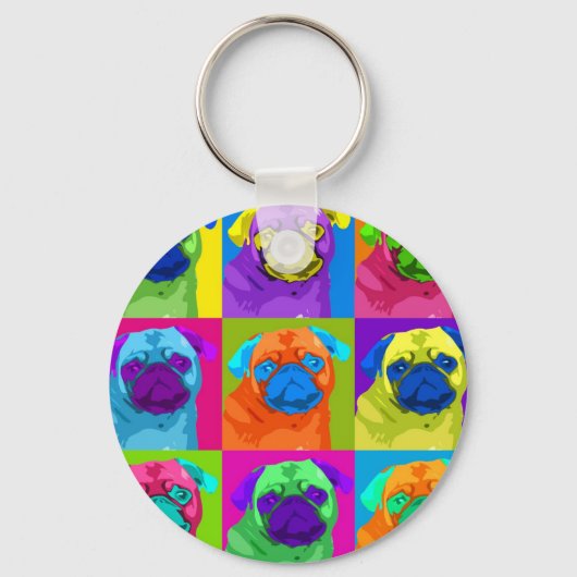 geïnspireerde Pug-Sleutelhanger Sleutelhanger (Voorkant)