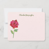 -geïnspireerde Red Rose Retro stijl Originele kuns Notitiekaartje (Voorkant)