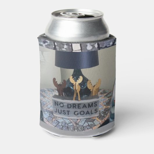 Geïnspireerde rendierdromen: een Motivatie vakanti Blikjeskoeler (Blikje Achterkant)