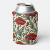 -geïnspireerde rode papaver blikjeskoeler (Blikje Achterkant)