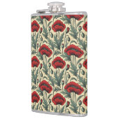 -geïnspireerde rode papaver heupfles (Links)