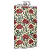 -geïnspireerde rode papaver heupfles (Rechts)