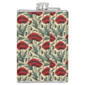 -geïnspireerde rode papaver heupfles (Achterkant)