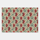 -geïnspireerde rode papaver inpakpapier vel (Voorkant 2)