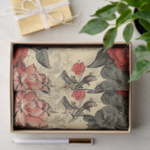  geïnspireerde rode rozen & vlinders tissuepapier (Geschenk)