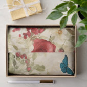 geïnspireerde rode rozen & vlinders tissuepapier (Geschenk)